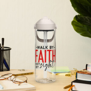 Flip straw water bottle